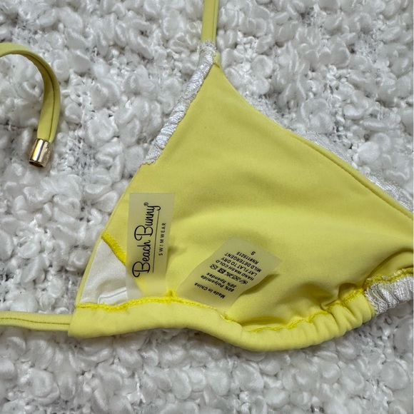 Beach bunny bikini set strings style lemon yellow size small. - Picture 8 of 10